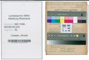 Entnazifizierung Arnold Linssen , geb. 29.08.1883 (Landwirt)