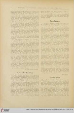 Personalnachrichten / Forschungen