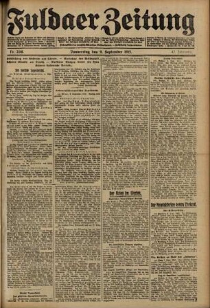 Ausgabe vom Donnerstag, den 09. September 1915.