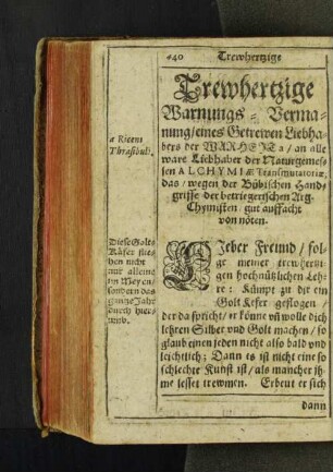 Trewhertzige Warnungs-Vermanung/ eines Getrwen Liebhabers der Warheit ...