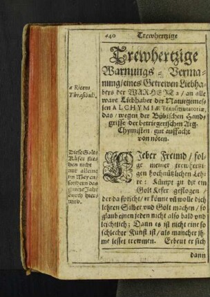 Trewhertzige Warnungs-Vermanung/ eines Getrwen Liebhabers der Warheit ...