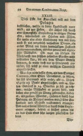 XXXIII. Diese Liste der Kranckheit will mit dem Podagra beschließen ...