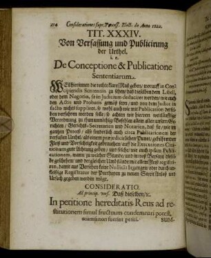 Tit. XXXIV. Von Verfassung und Publicirung der Urthel. [...]