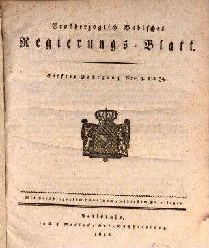 Großherzoglich Badisches Regierungsblatt. 1813