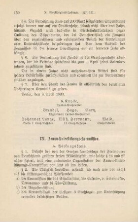 121. Armen-Unterstützungs-Kommission