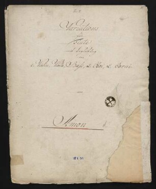 Variationen für Flöte : mit Begleitung von 2 Violinen, Viola, Baß, 2 Oboen, 2 Horn, 2 Fagott