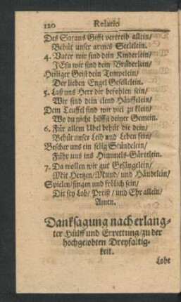 Danksagung nach erlangter Hülff und Errettung ...