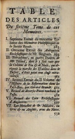 Mémoires litéraires de la Grande-Bretagne, 6. 1721