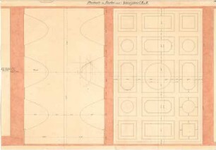 Gärtner, Friedrich von; Athen (Griechenland); Königliche Residenz (Athener Schloss) - Kaffee - u. Speisezimmer - Plafonds (Aufrisse)