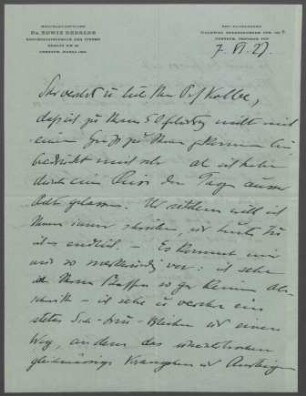 Brief von Edwin Redslob an Georg Kolbe