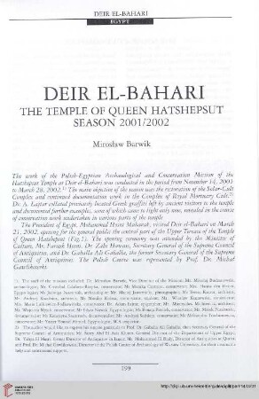 14: Deir el-Bahari : the temple of Queen Hatshepsut season 2001/2002