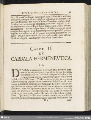 Caput II. De Cabbala Hermeneutica