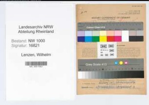 Entnazifizierung Wilhelm Lenzen, geb. 08.05.1919 (Justizangest.)