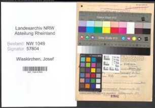 Entnazifizierung Josef Wisskirchen , geb. 20.02.1892 (Postbeamter)