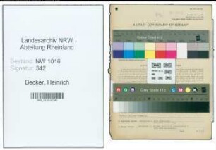 Entnazifizierung Heinrich Becker , geb. 07.09.1884 (Steuerberater)
