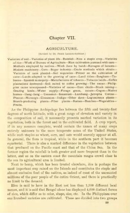 Chapter VII. Agriculture