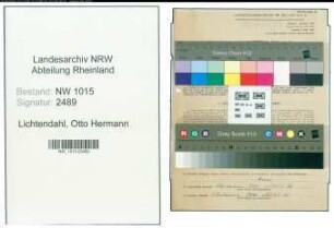 Entnazifizierung Otto Hermann Lichtendahl , geb. 28.08.1900 (Betriebsassistent)