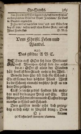 Vom Christl. Leben und Wandel.