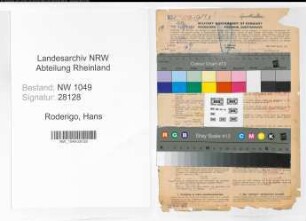 Entnazifizierung Hans Roderigo , geb. 10.04.1908 (Apotheker)