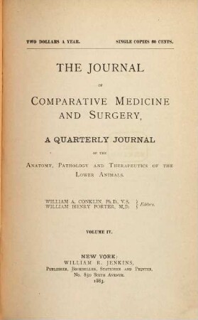 The Journal of comparative medicine and surgery. 4, 4. 1883