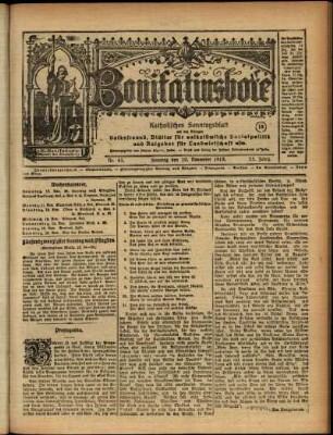 Ausgabe vom Sonntag, den 10. November 1918.