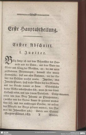 Erste Hauptabtheilung. Erster Abschnitt
