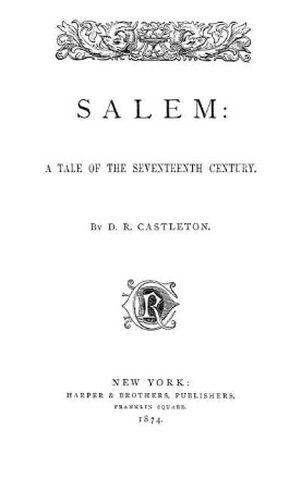 Salem : a tale of the seventeenth century
