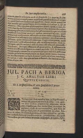 Analysis libri quinti codicis.