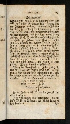 219-237, Zeitrechnung. Abzugsrechnung.