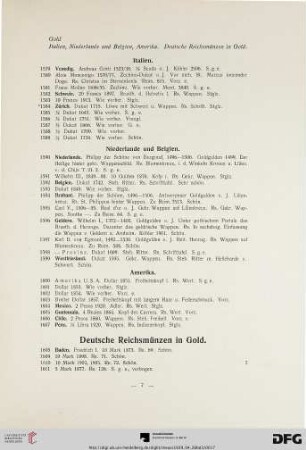 Deutsche Reichsmünzen in Gold (Nr. 1608-1648)