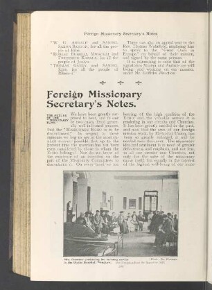Foreign missionary secretary's notes