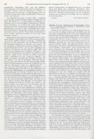 956-957 [Rezension] Albrecht, Christoph, Einführung in die Hymnologie