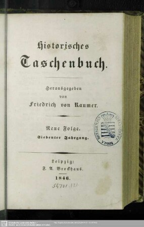 N.F.7.1846: Historisches Taschenbuch