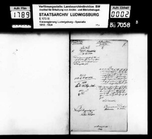 Stiftungssachen: Kontrakte, Oberamt Ludwigsburg