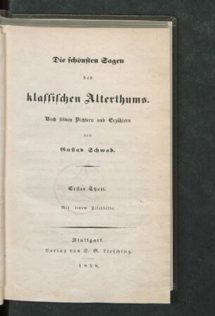 Th. 1: Die schönsten Sagen des klassischen Alterthums