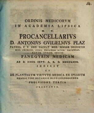 De plantarum virtutibus ex ipsarum charactere haud quaquam addiscendis Prolusio ..., 3. De plantarum virtute medica ex ipsarum charactere botanico haud cognoscenda