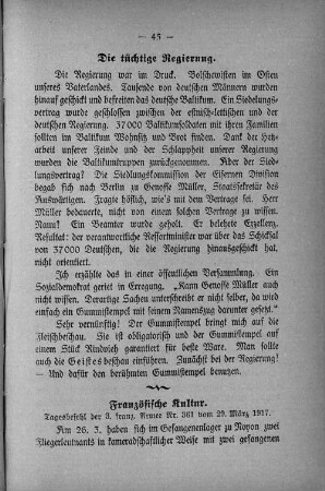Die tüchtige Regierung.
