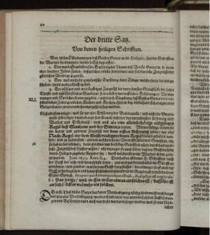 Der dritte Satz. Von denen heiligen Schriften