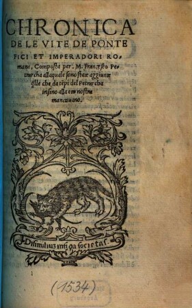 Chronica De Le Vite De Pontefici Et Imperadori Romani
