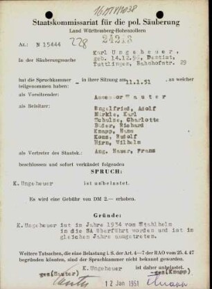 Ungeheuer, Karl
