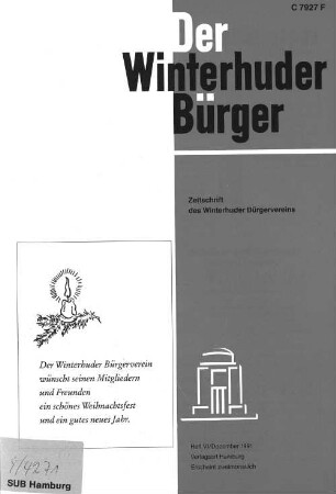 Heft VI / Dezember 1991 : Zeitschrift des Winterhuder Bürgervereins
