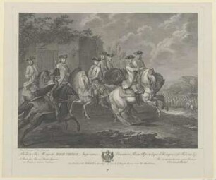 Joseph II mit sieben seiner Generäle zu Pferd