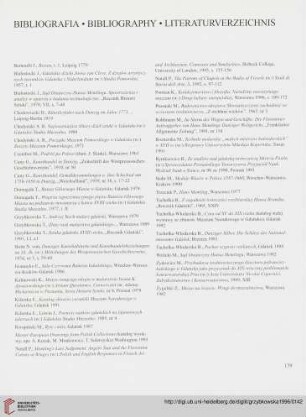 Bibliografia / Bibliography / Literaturverzeichnis