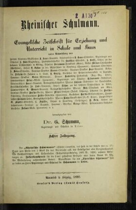 8: Rheinischer Schulmann - 8.1890