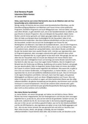 Transkript zum Video-Interview mit Silvia Kontos (Oral Herstory-Projekt)