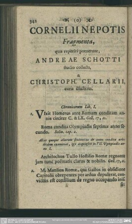 Cornelii NepotisFragmenta, ...