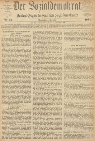 No 49. Donnerstag, 1. Dezember. 1881.