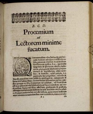 Proœmium ad Lectorem minime factum. Historia., §. I. - §. XX.