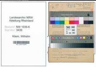 Entnazifizierung Wilhelm Kliem , geb. 09.04.1908 (Ingenieur)