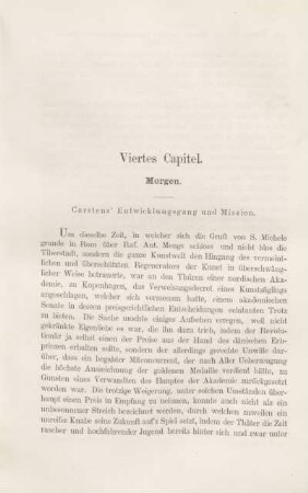 Viertes Capitel. Morgen. Carstens' Entwicklungsgang und Mission.